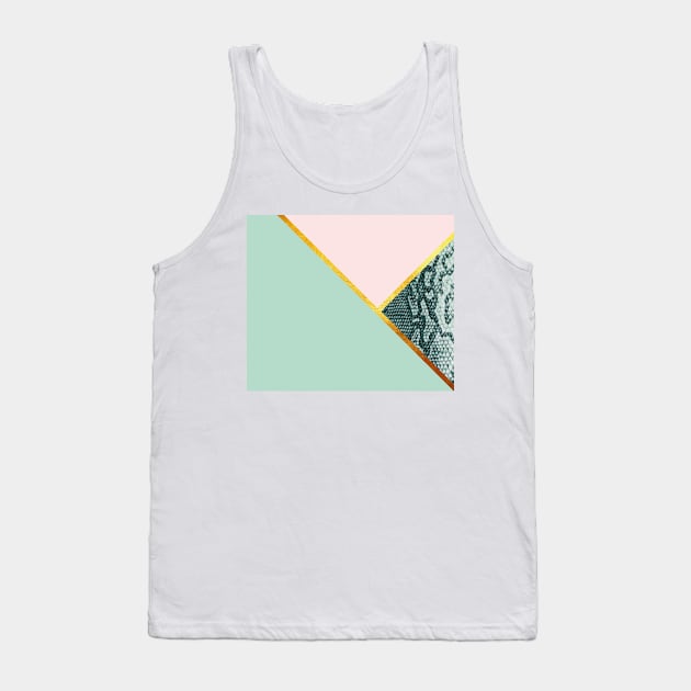 Copy of Abstract snake print, color blocking green Tank Top by ColorsHappiness